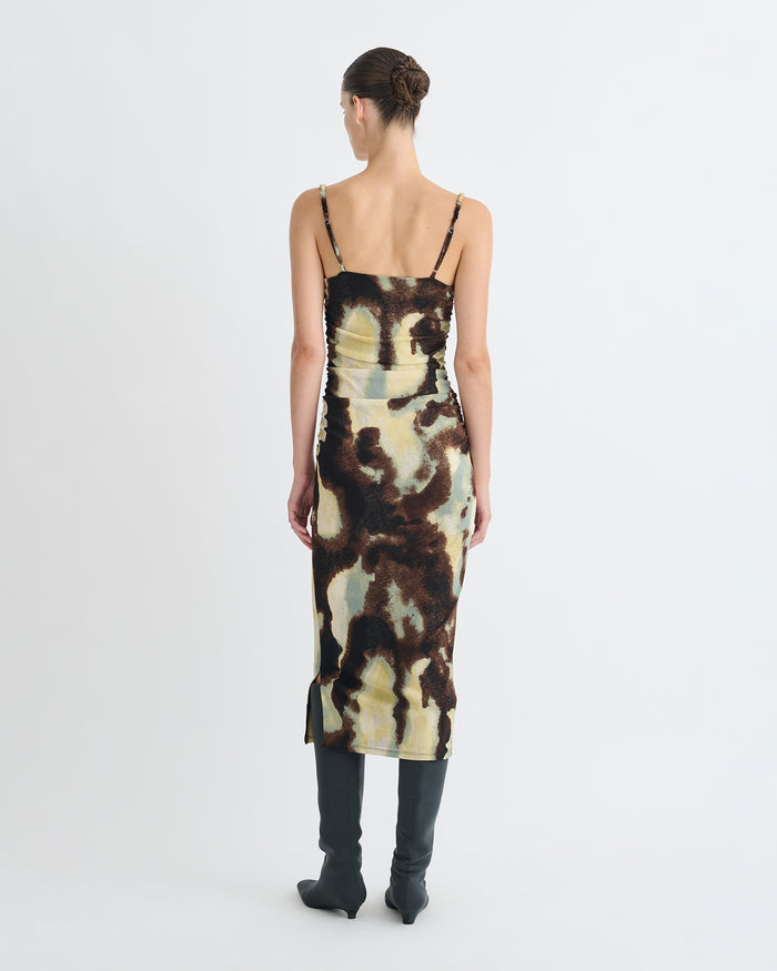 Alexa - Mesh Jersey Dress - Watercolor Sage