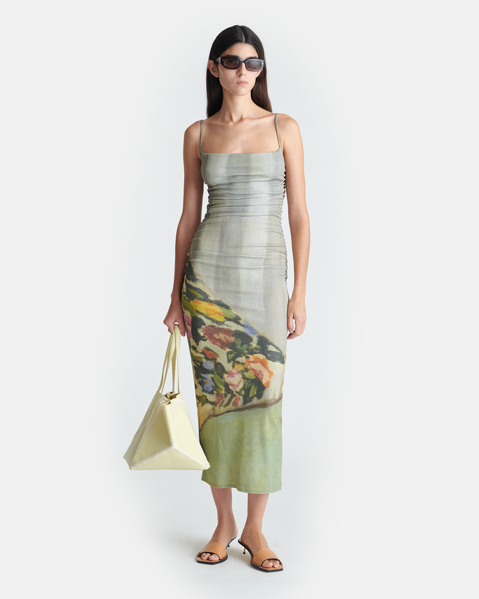 Alexa - Printed Mesh Jersey Midi Dress - Books
