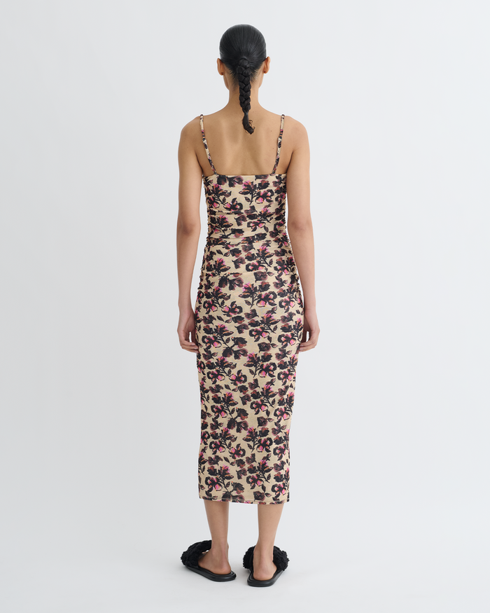 Alexa - Printed Mesh Jersey Midi Dress - Tapestry Floral