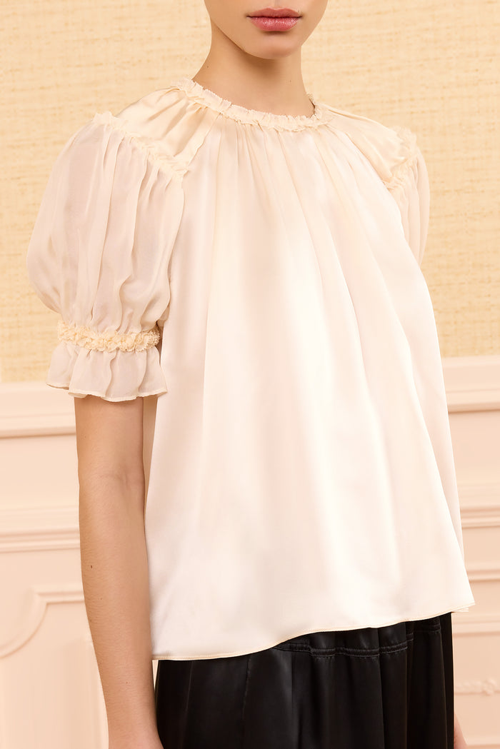 Alina Silk Top - Ivory