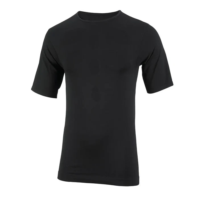 Sub Zero All Active mens aerobic short sleeve top in black on a white background