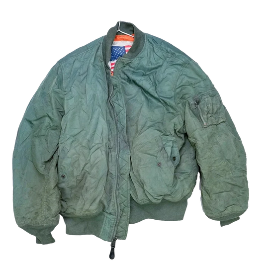 Alpha Industries Olive MA-1 Flight Jacket - 2XLarge - Army & Outdoors - Flight Jackets