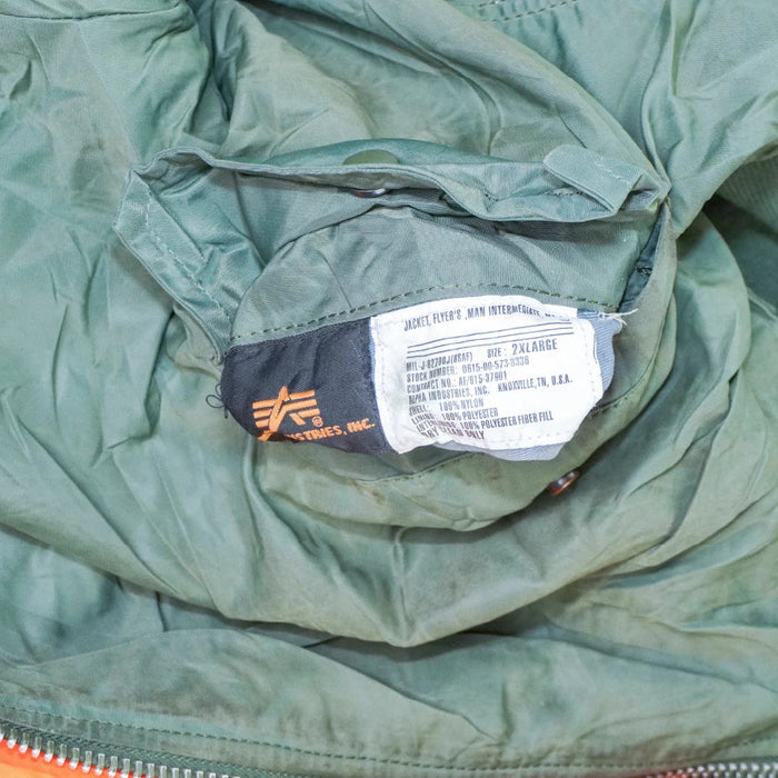Alpha Industries Olive MA-1 Flight Jacket - 2XLarge - Army & Outdoors - Flight Jackets