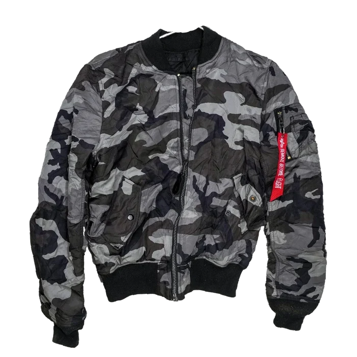 Alpha Industries Urban Camo Reversible MA-1 Flight Jacket - Small - Army & Outdoors - Flight Jackets
