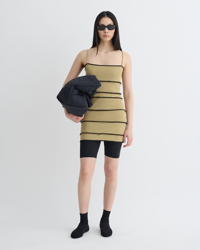 Alula - Mesh Jersey Mini Dress - Sand/Anthracite