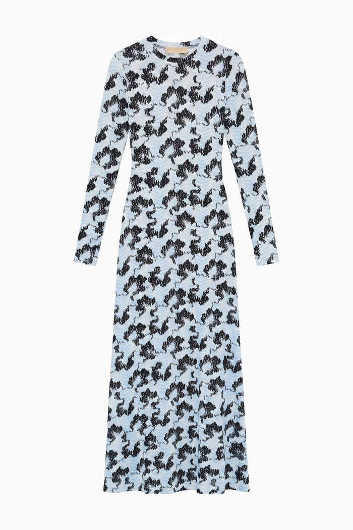 Ciel Luxury Jersey Amari Long Sleeve Maxi Dress, Shibori Print - Flat Lay | Ulla Johnson