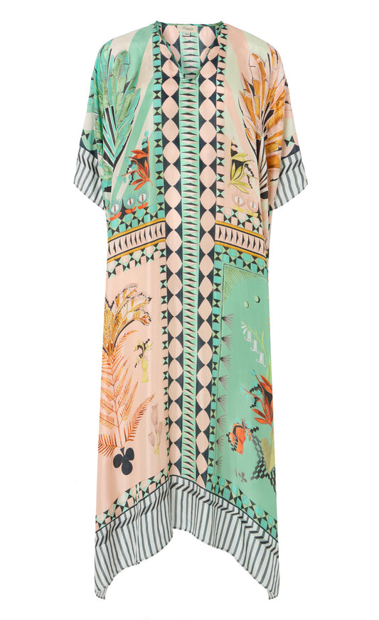 Amber V-Neck Kaftan - Bellini Mix