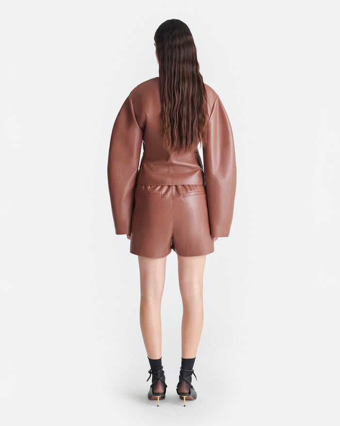 Aniela - Okobor™ Alt-Leather Shorts - Henna