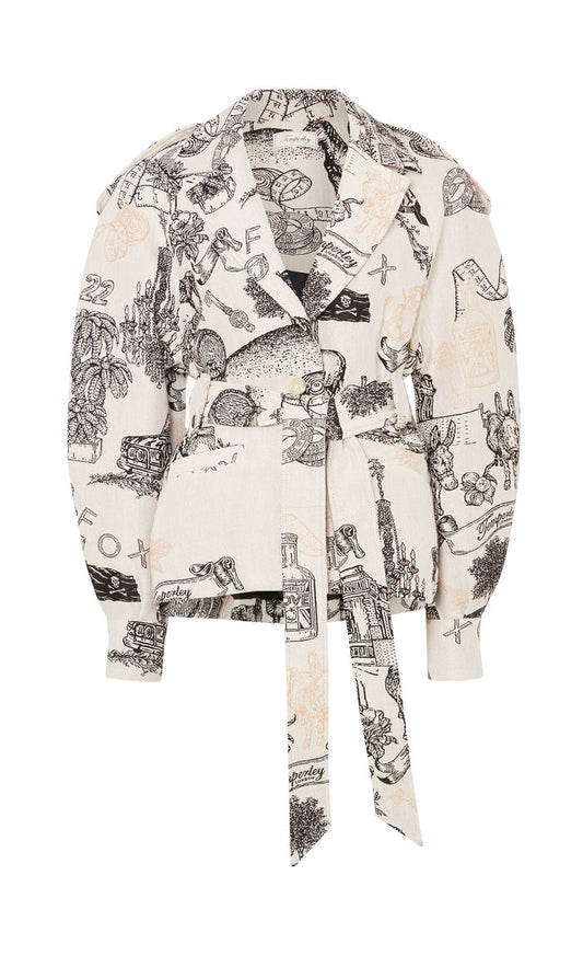 Anniversary Belted Jacket - White