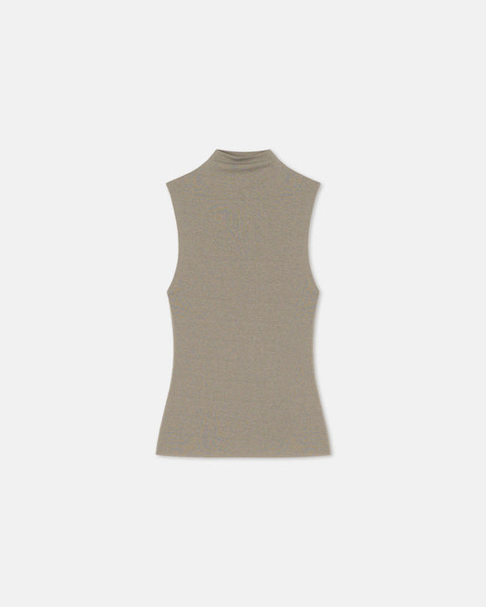 Annyka - Mesh Jersey Sleeveless Top - Fog