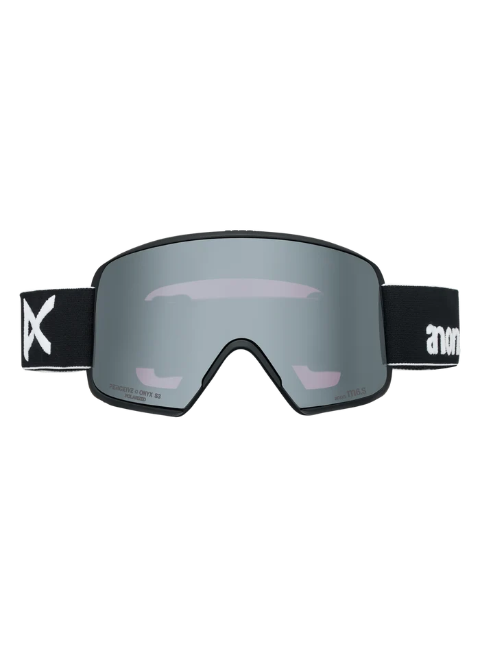 Product image of Anon M6S Goggles + Polarized Perceive Lens + MFI® Face Mask[Variant:Frame: Black, Lens: Perceive Sunny Polarized Onyx (10% / S3), Spare Lens: Perceive Variable Violet (34% / S2)]