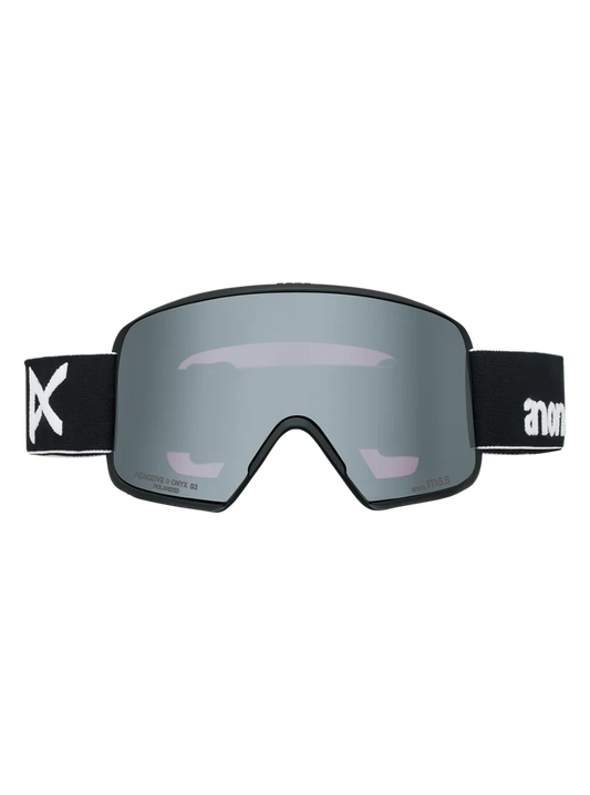 Product image of Anon M6S Goggles + Polarized Perceive Lens + MFI® Face Mask[Variant:Frame: Black, Lens: Perceive Sunny Polarized Onyx (10% / S3), Spare Lens: Perceive Variable Violet (34% / S2)]