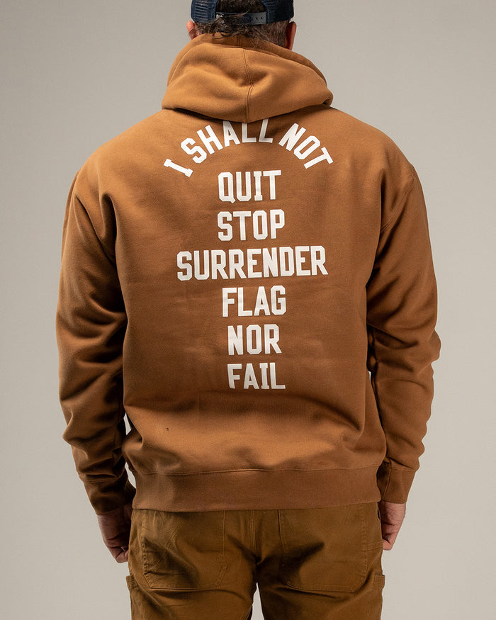 ANTHEM HOODIE - SADDLE/WHITE