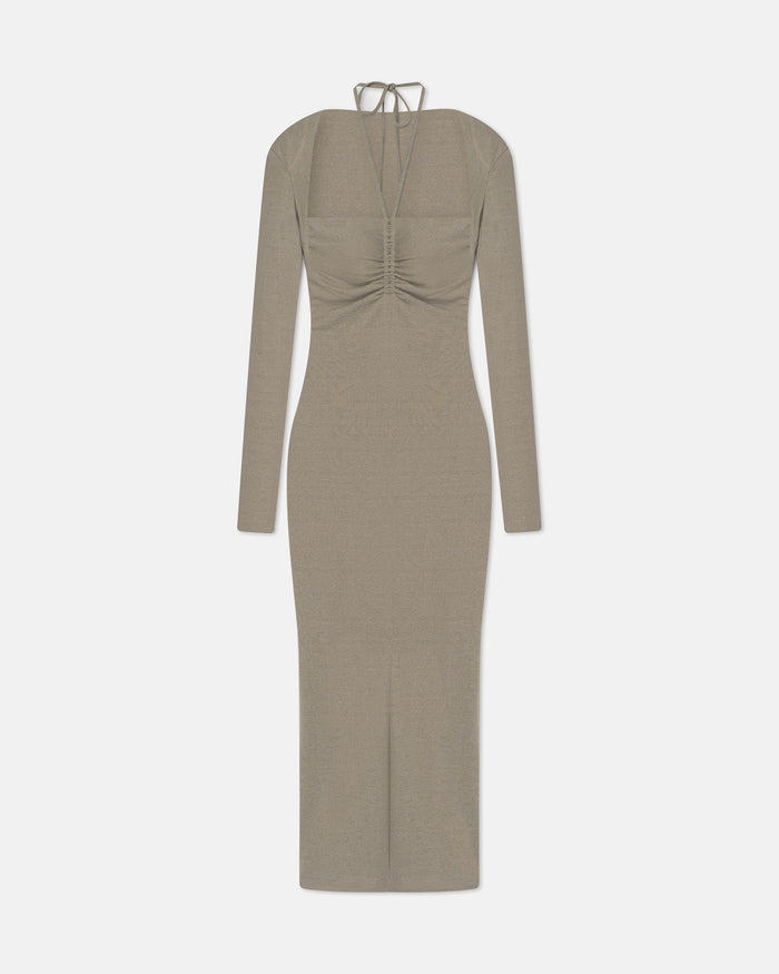 Aponi - Mesh Jersey Dress - Fog