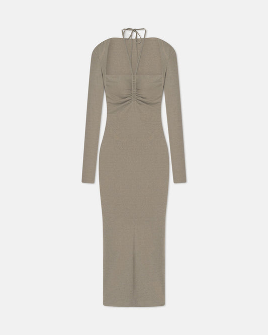 Aponi - Mesh Jersey Dress - Fog