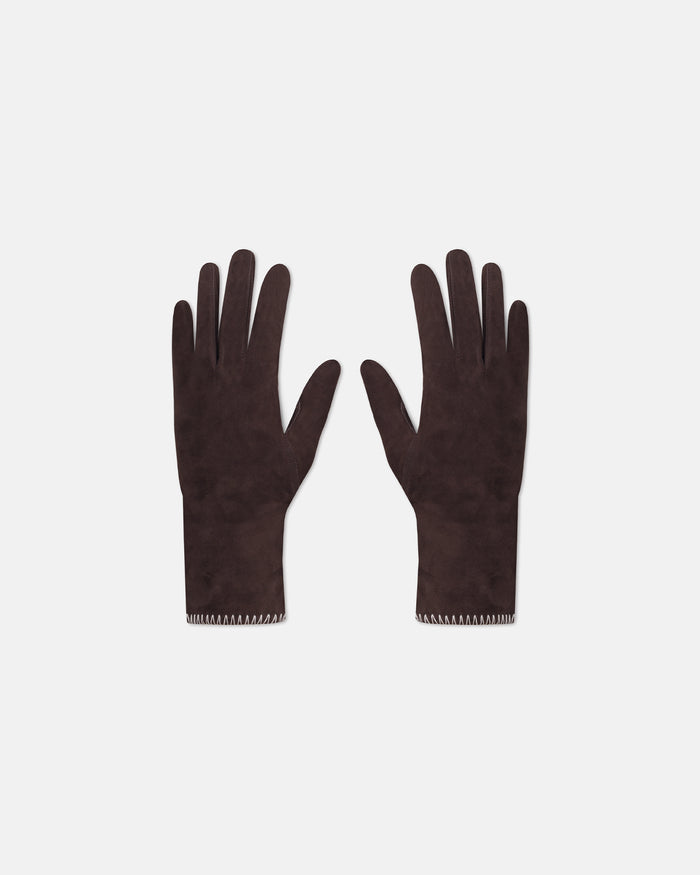 Areli - Gloves - Dark Brown/Creme