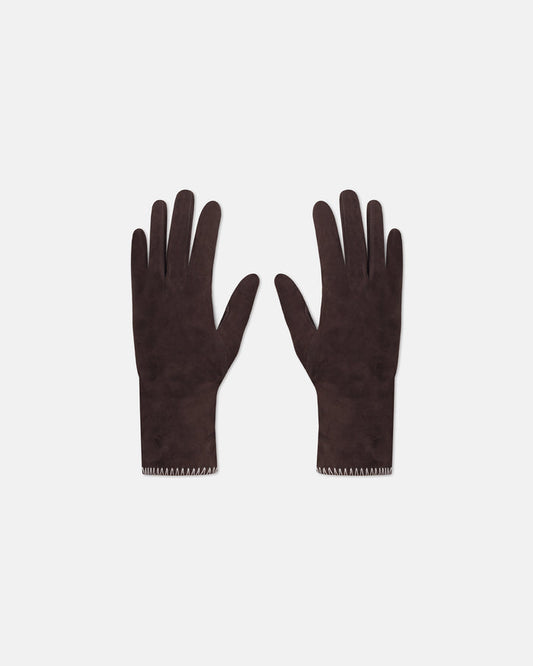 Areli - Gloves - Dark Brown/Creme