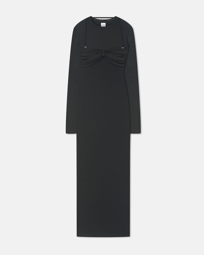 Artemiz - Mesh Jersey Midi Dress - Anthracite