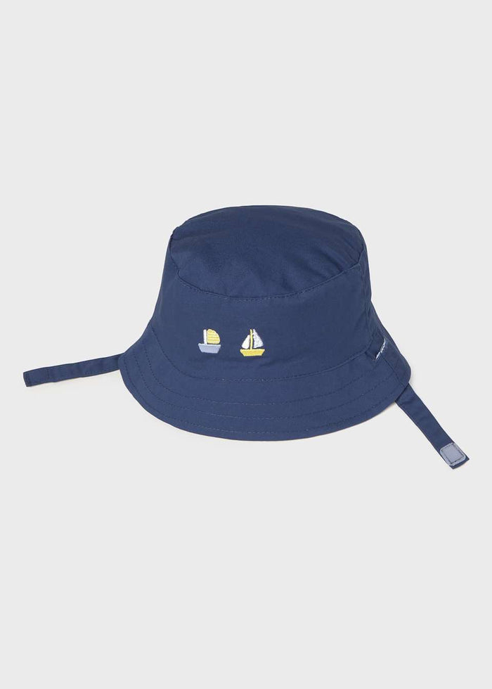 Baby Reversible Hat - Sailboats - Wee Bee Baby Boutique