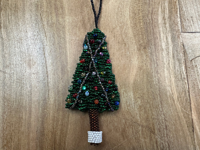 Beaded Christmas Tree Ornament - Large