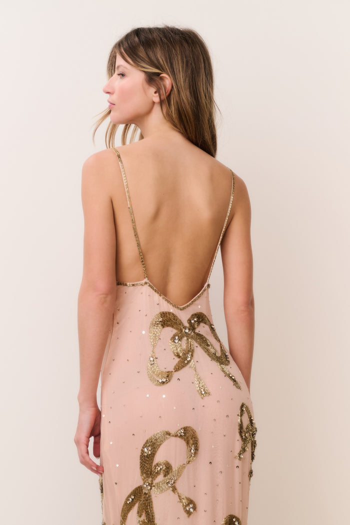 Berisa Beaded Bow Maxi Dress