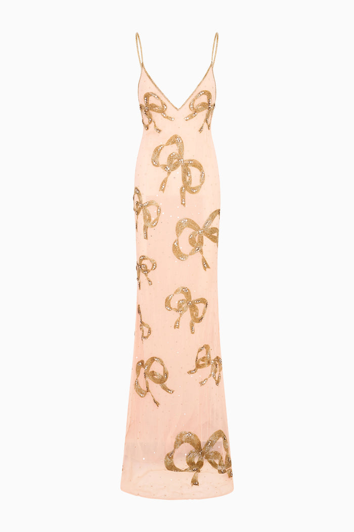 Berisa Beaded Bow Maxi Dress