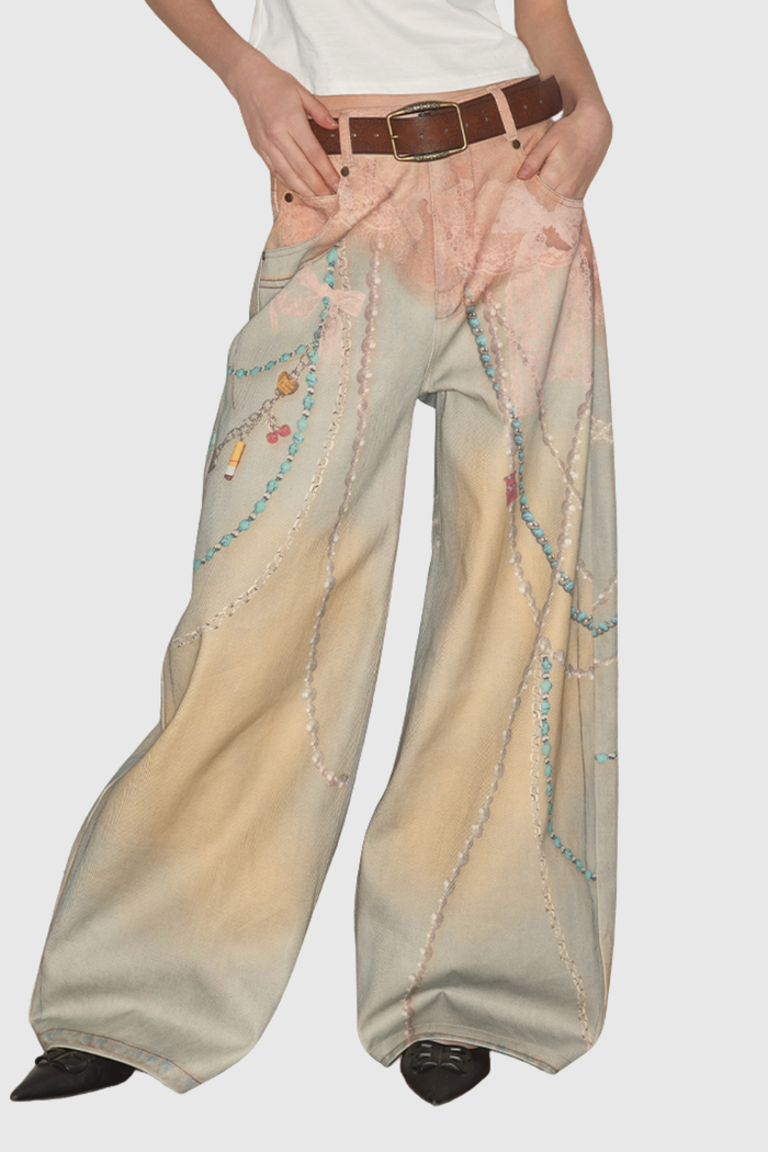 Bilqis Bow Print Jeans