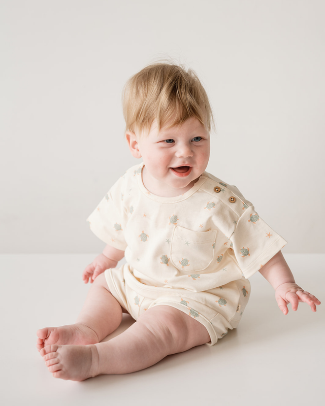 Blake Shorts in Turtles (12-18Mo) - Wee Bee Baby Boutique