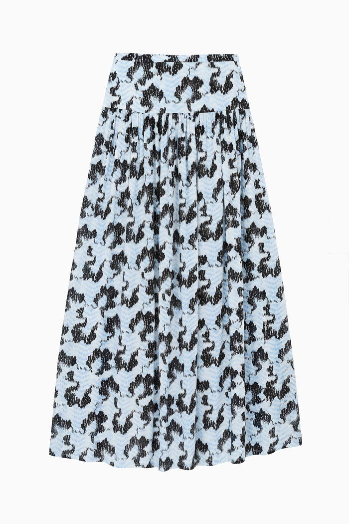 Ciel Shibori-Print Premium Jersey Midi Skirt - Flat Lay | Ulla Johnson