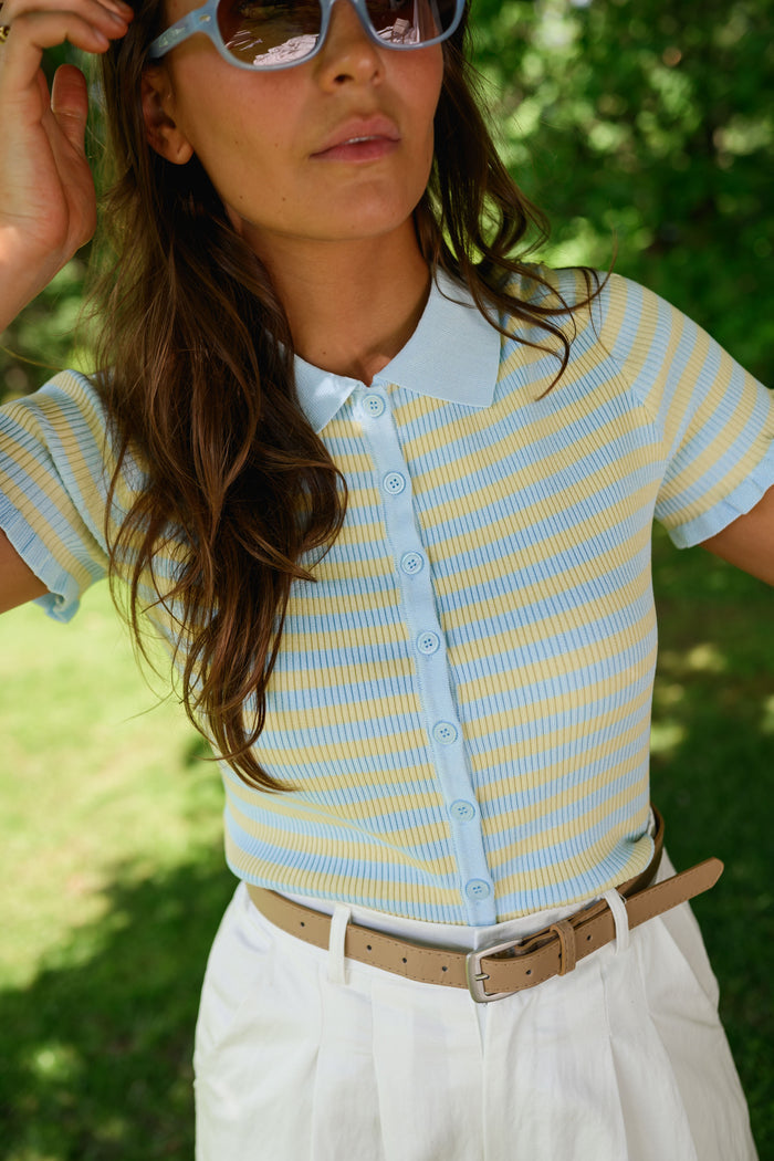 Blue and Yellow Mathilde Polo