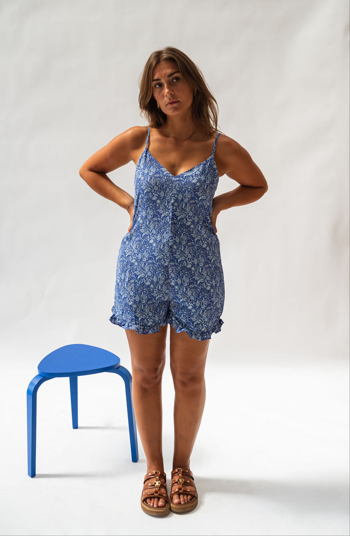 Blue Molly Romper