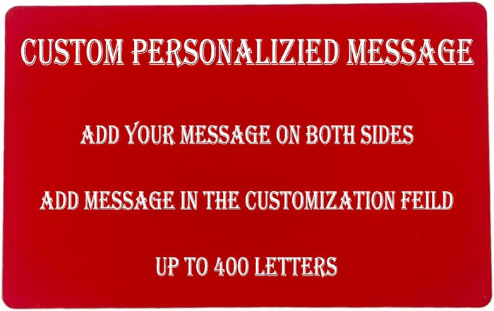 Blue Steel - Custom Wallet Insert Personalized with Any Message Card – Piece 1, Red