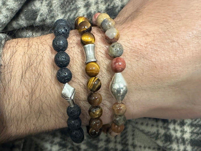 Bracelet - men's stone single charm