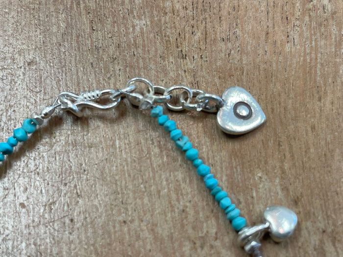 Bracelet - turquoise w/ silver charms