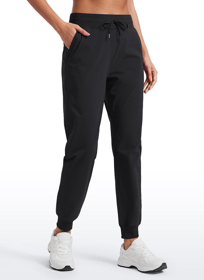CRZ YOGA Women's Casual Workout Joggers Pants with Pockets 28.5” Black