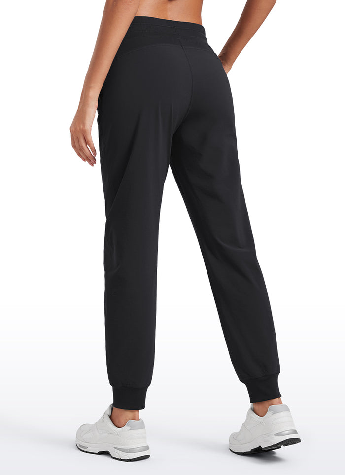 CRZ YOGA Women's Casual Workout Joggers Pants with Pockets 28.5” Black