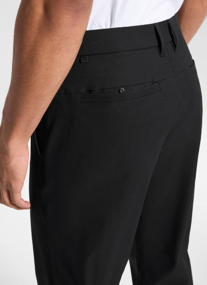 CRZ YOGA Men's BreezeLite Lightweight Golf Mid Rise Pocket Pant 32" Black