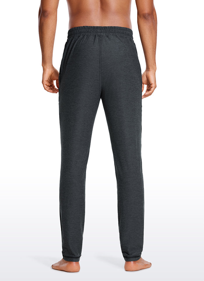CRZ YOGA Men's Lounge Brushed Lightweight Sweatpants Pockets 20'' Platinum Heather