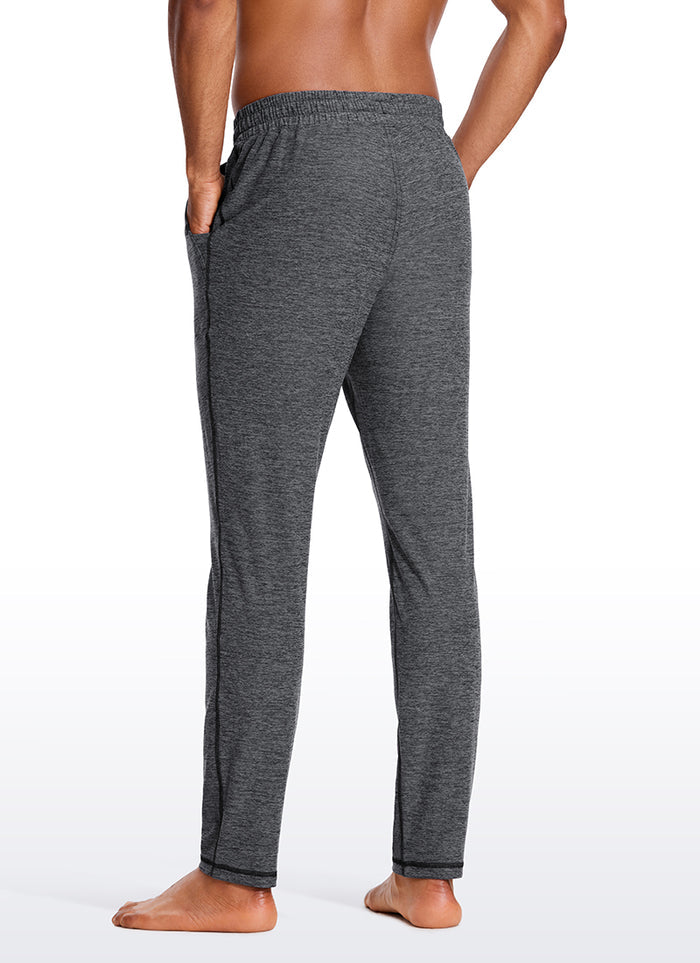 CRZ YOGA Men's Lounge Brushed Lightweight Sweatpants Pockets 20'' Black Heather