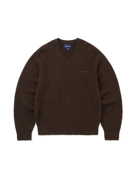 Brushed V Neck Knit Sweater