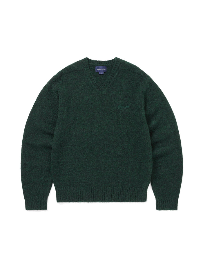 Brushed V Neck Knit Sweater