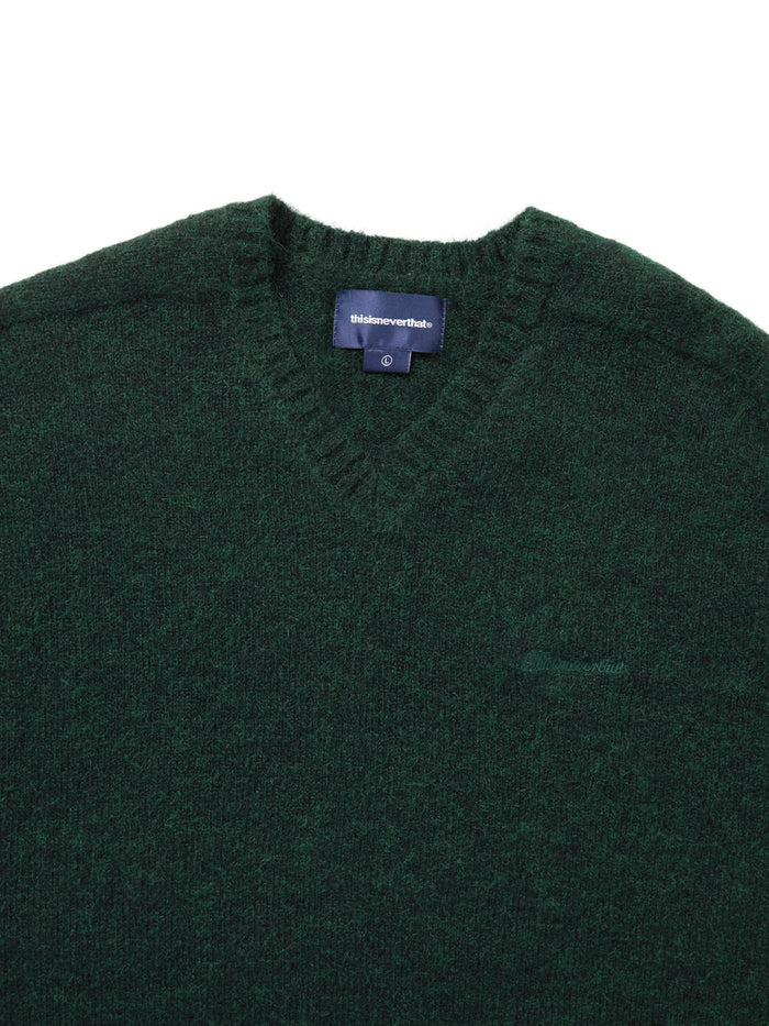 Brushed V Neck Knit Sweater