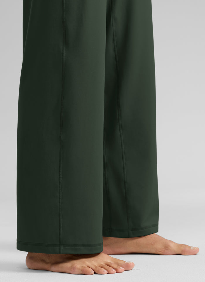 CRZ YOGA Women's Butterlift High Waisted Wide Leg Pants with Pockets Legend Green
