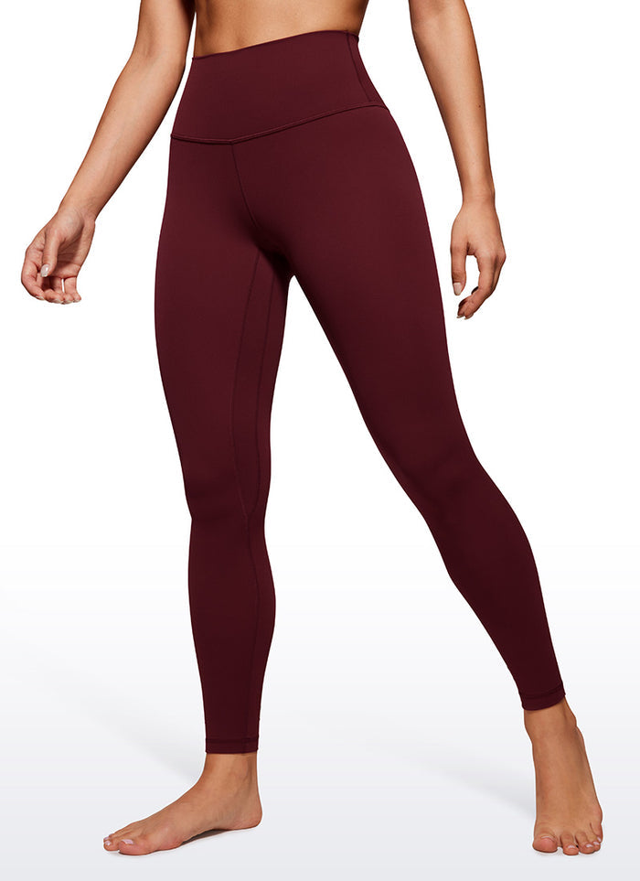 CRZ YOGA Women's Butterluxe Double seamed Yoga Leggings 28" Red Merlot