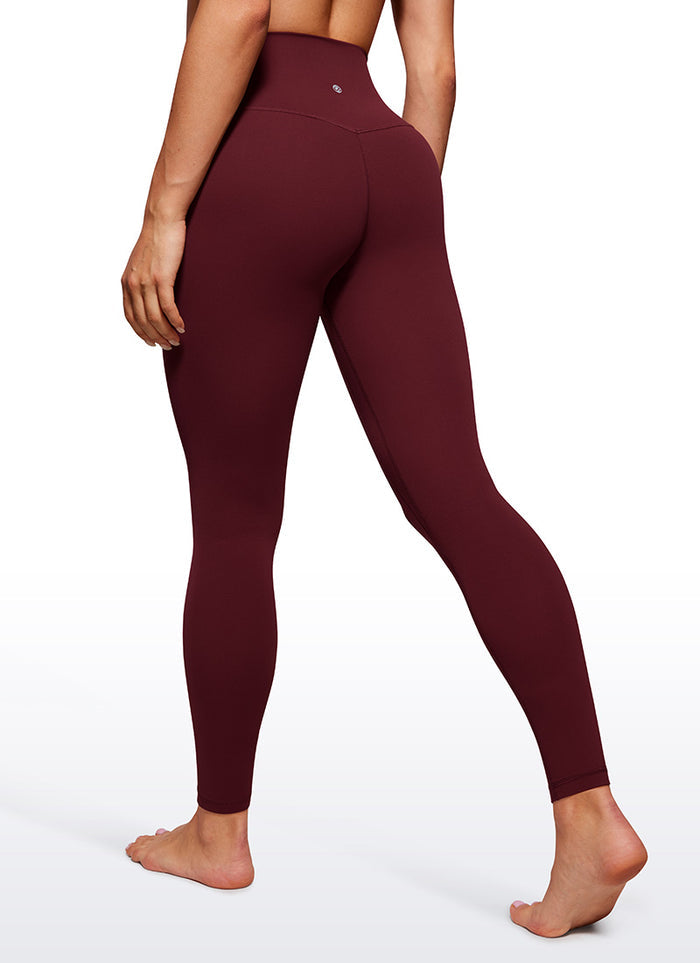 CRZ YOGA Women's Butterluxe Double seamed Yoga Leggings 28" Red Merlot