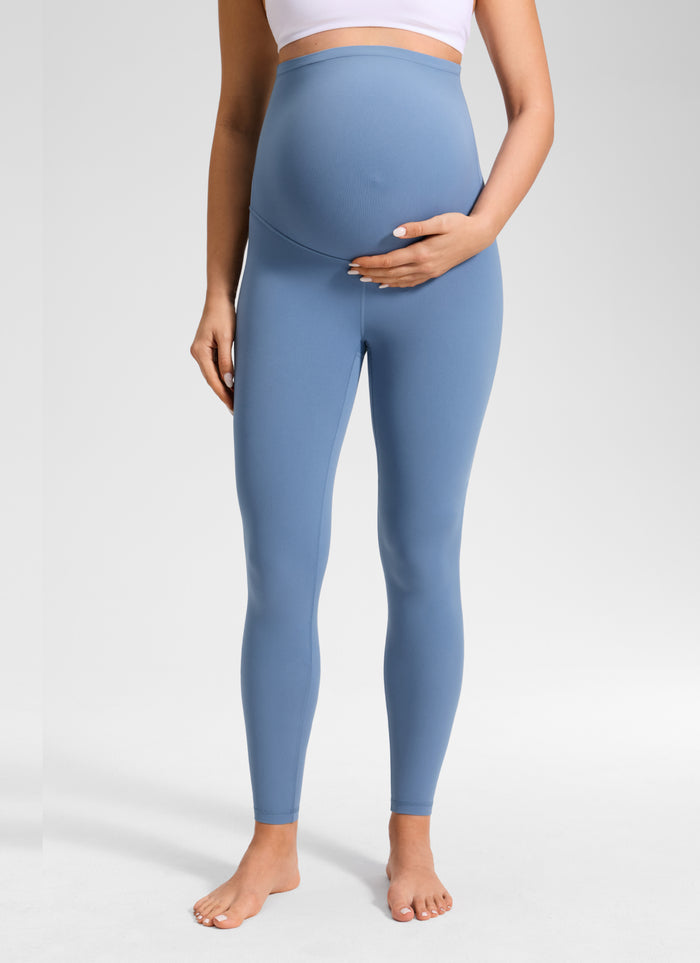 CRZ YOGA Women's Maternity Leggings Super High Rise Butterluxe 28'' Oasis Blue