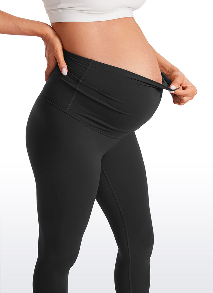 CRZ YOGA Women's Maternity Leggings Super High Rise Butterluxe 30'' Black