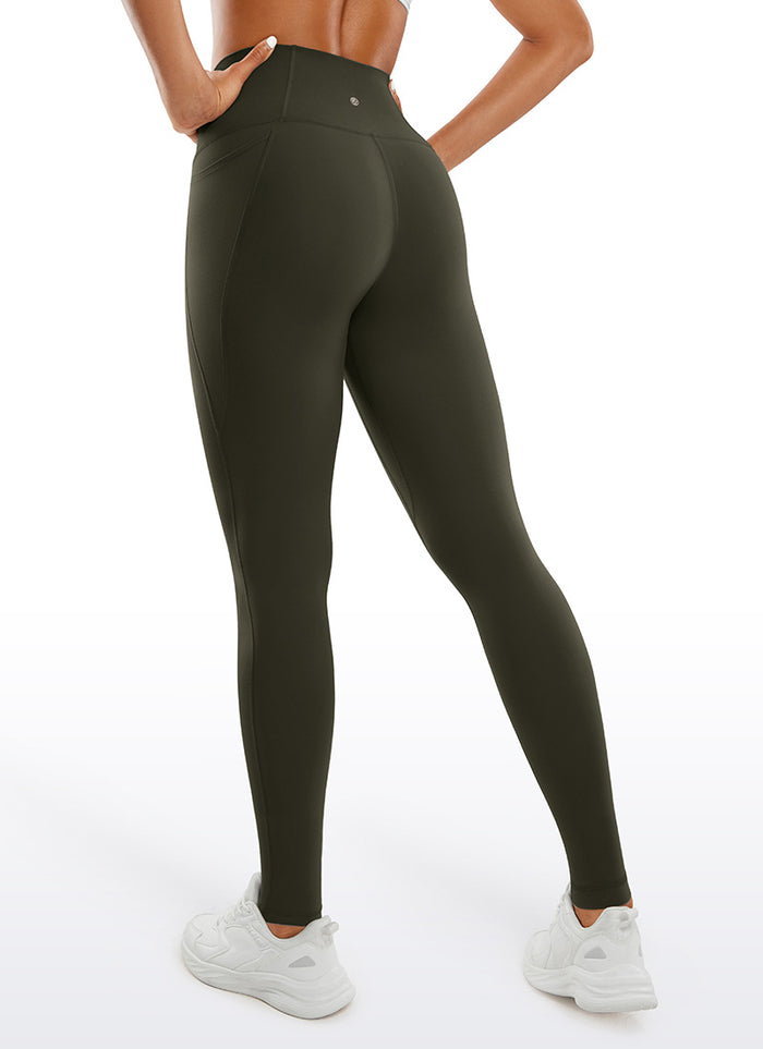 CRZ YOGA Womens Butterluxe Pockets Workout Leggings 30" Olive Green