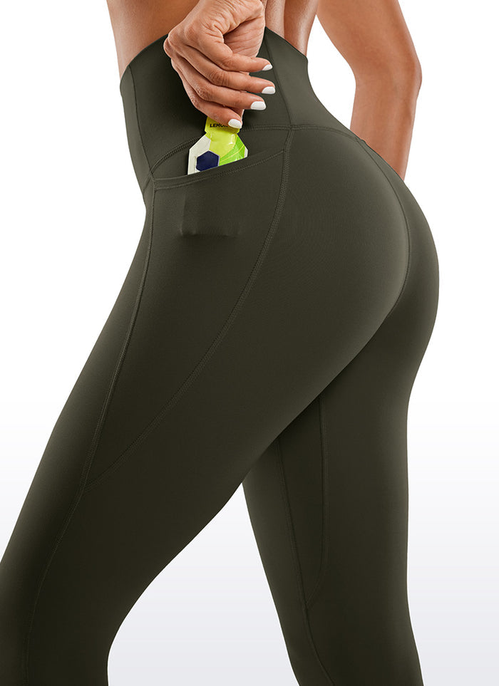 CRZ YOGA Womens Butterluxe Pockets Workout Leggings 30" Olive Green