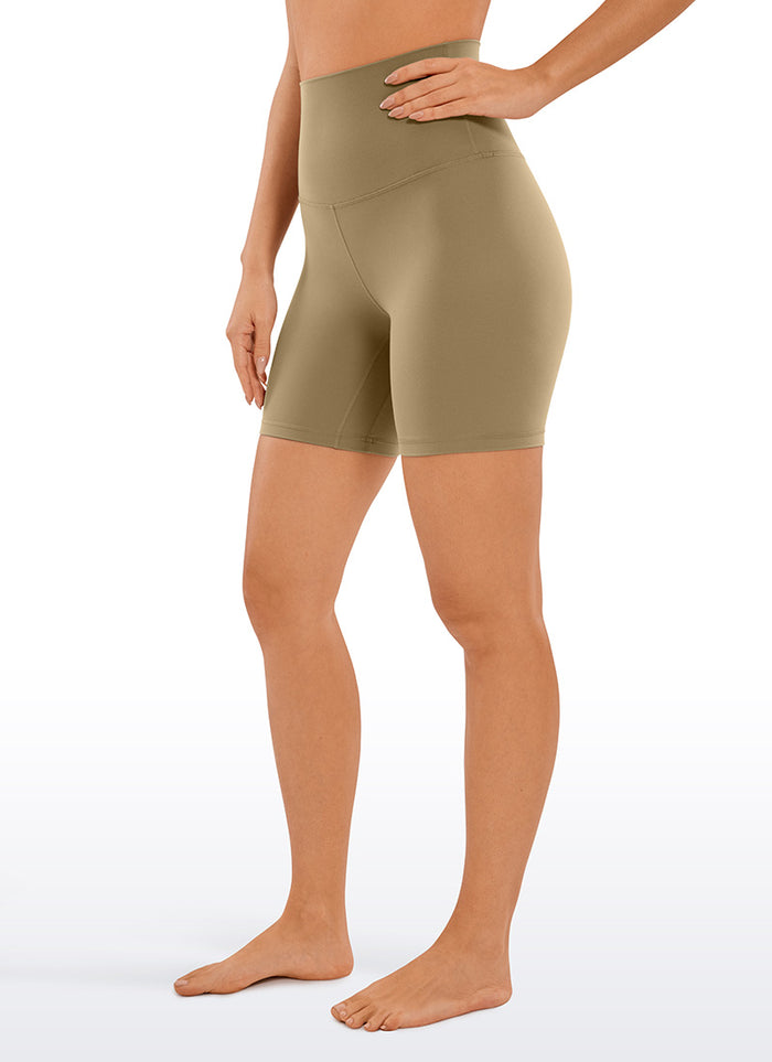 CRZ YOGA Women's Yoga Super High Waist Butterluxe Shorts 6'' Soul Brown
